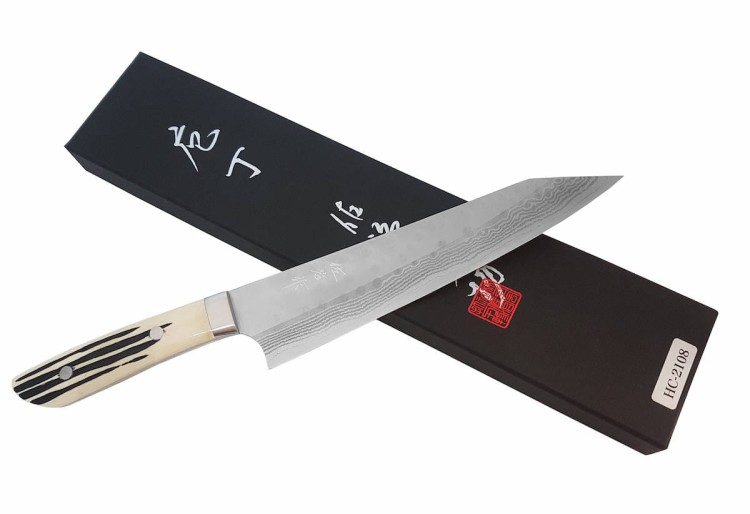 Takeshi Saji SRS-13 Jeleni Róg Ręcznie Kuty Nóż Santoku 18cm