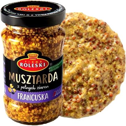 Musztarda Francuska ŁAGODNA z Pełnych Ziaren 175g ROLESKI