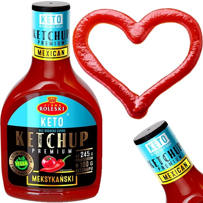 Ketchup Meksykański Premium Bez Cukru Dla Vegan KETO 425g ROLESKI