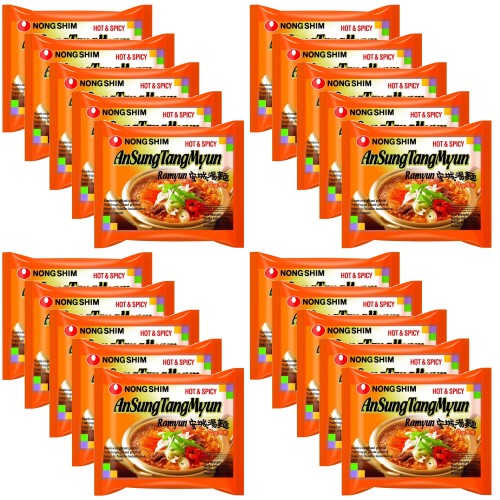 20x Zupka AnSung Ramyun Ostra Koreańska KARTON 125g NONGSHIM