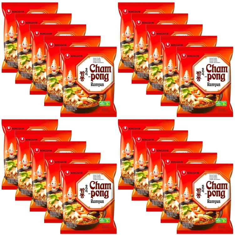 KARTON Koreańska Zupka Błyskawiczna Instant Owoce Morza Cham-Pong 20x124g NONGSHIM