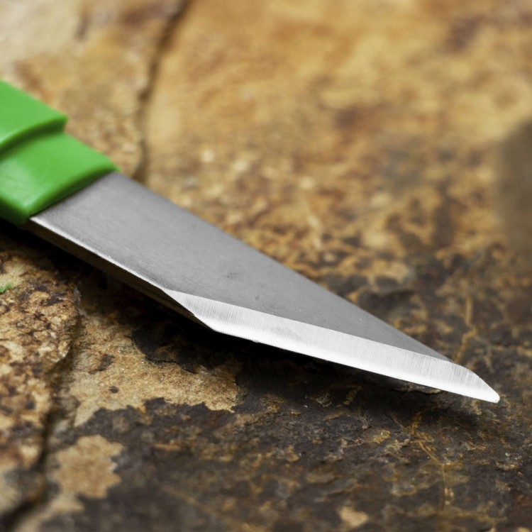 Kanetsune 420J2 Japoński Nóż Kiridashi 4 cm Zielony