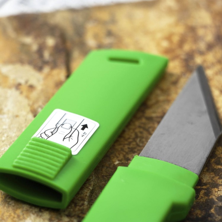 Kanetsune 420J2 Japoński Nóż Kiridashi 4 cm Zielony