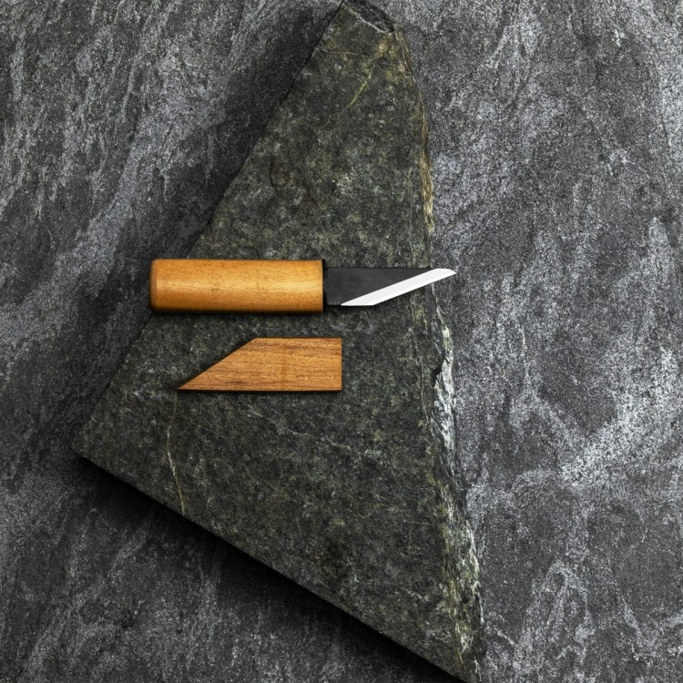 Kanetsune SK-4 Japoński Nóż Kiridashi 4,8cm Drewno Wiśni