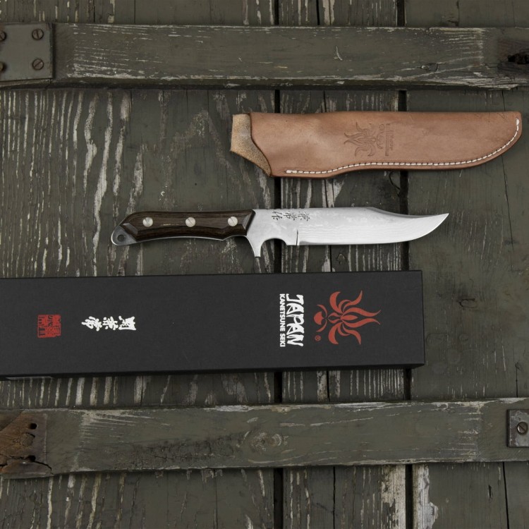 Kanetsune Aogami#2 Seseragi Clip Nóż Turystyczny 12,5 cm