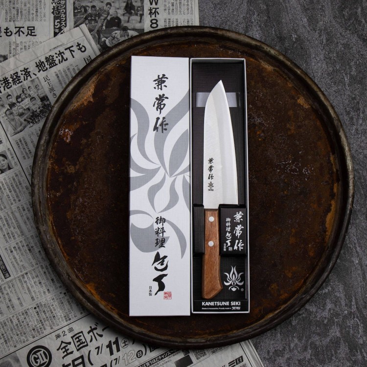 Kanetsune 510 Shirogami#2/SS Nóż Santoku 16,5 cm
