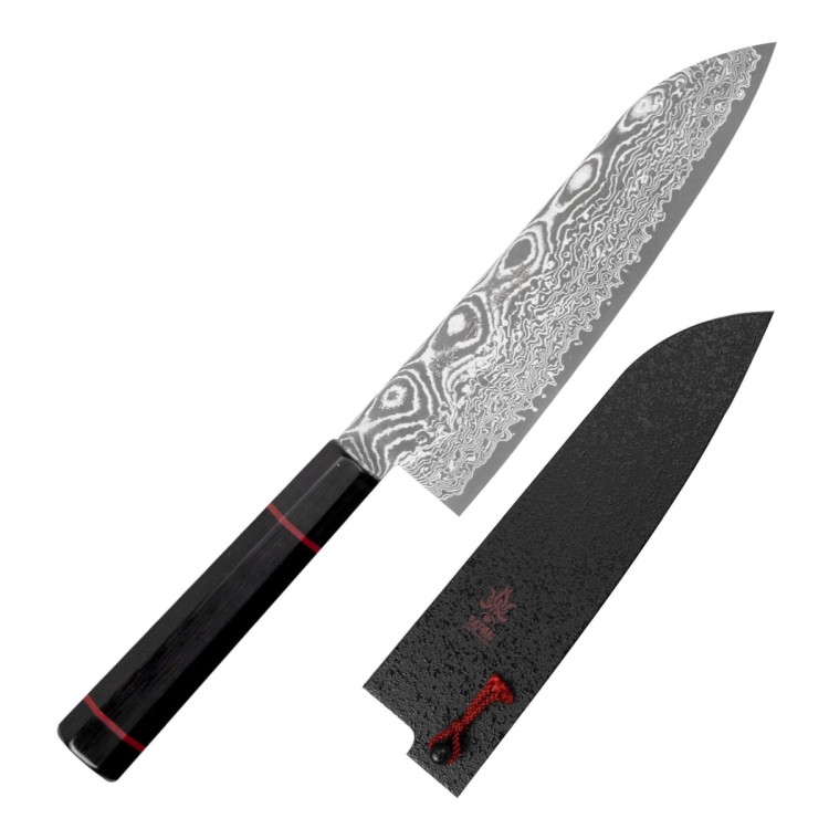 Kanetsune Namishibuki SG-2 Nóż Santoku 18 cm i Ochraniacz Saya