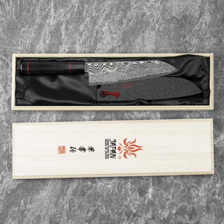 Kanetsune Namishibuki SG-2 Nóż Santoku 18 cm i Ochraniacz Saya