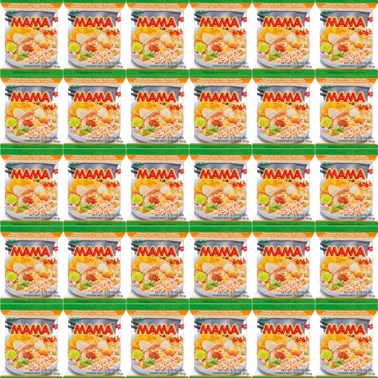 30x Zupka o Smaku Wieprzowiny Tom Yum Tajska KARTON 60g MAMA