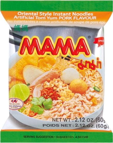 KARTON Tajska Zupka Błyskawiczna Makaron Instant Wieprzowina Tom Yum 30x60g MAMA
