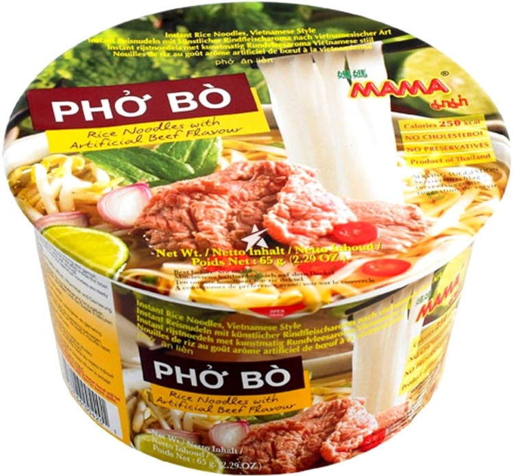 12x Zupka Pho Bo Makaron Ryżowy z Wołowiną Vermicelli Cup KARTON 65g MAMA