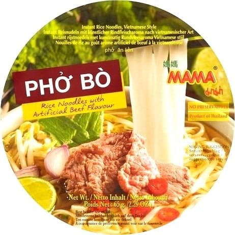 12x Zupka Pho Bo Makaron Ryżowy z Wołowiną Vermicelli Cup KARTON 65g MAMA