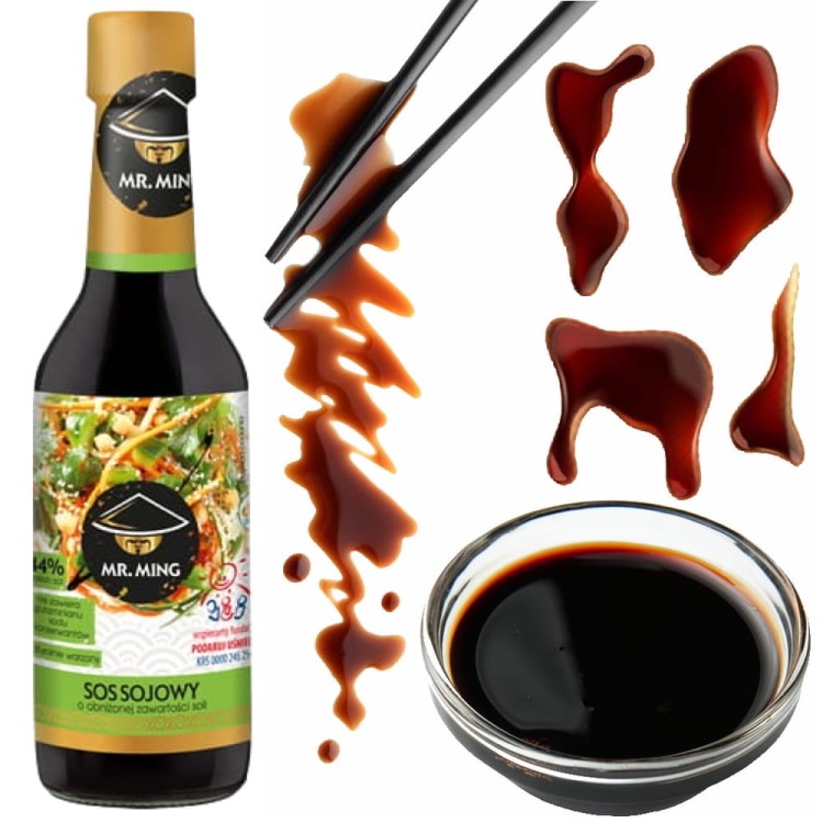 Sos Sojowy Jasny Light 44% Mniej Soli 150ml Bezglutenowy MR. MING