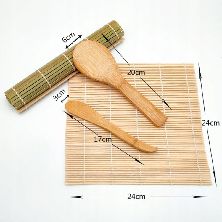 2 x Mata Do Zawijania Sushi Plus Pałeczki Łyżka Nóż