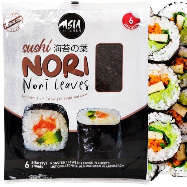 Suszone Wodorosty Glony Algi Morskie Yaki Nori Do Sushi 6 Sztuk ASIA KITCHEN