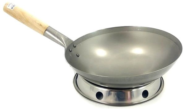 Patelnia Wok 15 Cali Stal Węglowa Chińska 38cm EMRO AZIATICA