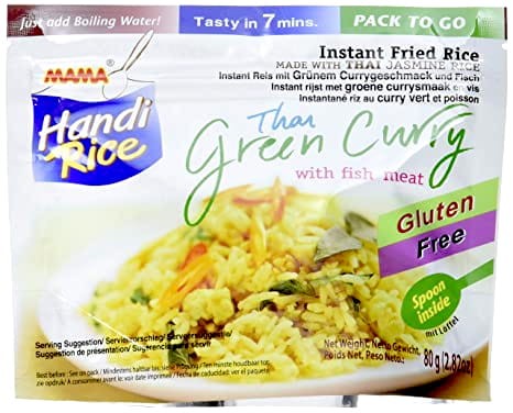 Błyskawiczny Smażony Ryż Instant Zielone Curry z Rybą 80g MAMA