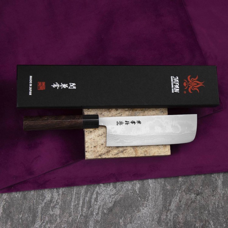 Kanetsune Zen-Bokashi Aogami#2 Japoński Nóż Nakiri 16,5cm