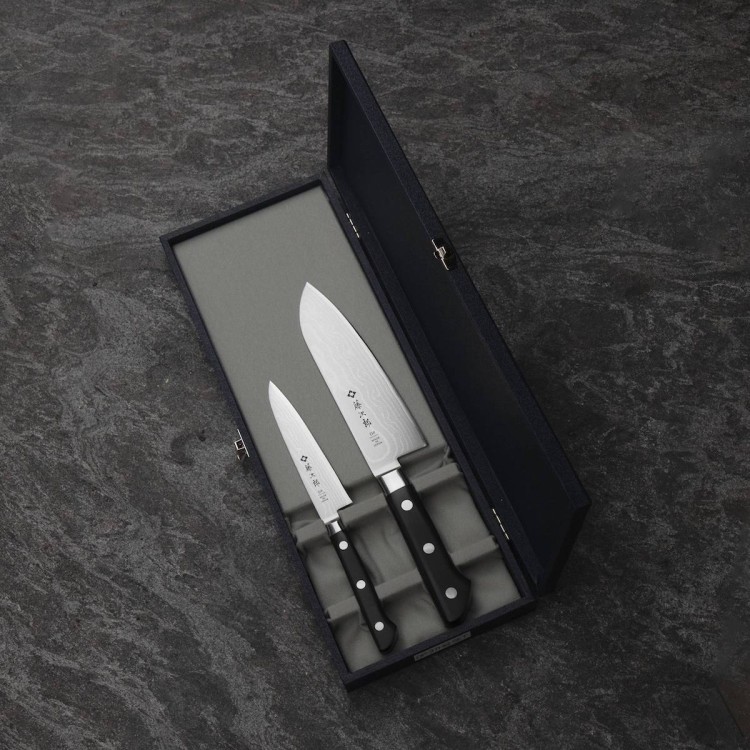 Zestaw 2 Noży Tojiro DP37 Uniwersalny 12cm i Santoku 17cm