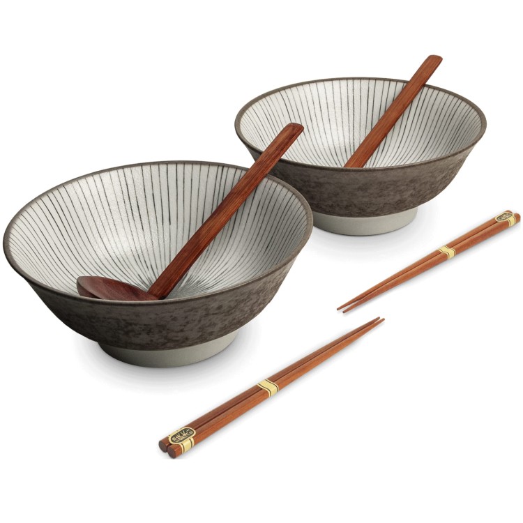 Zestaw Miseczki Chochelki i Pałeczki Do Zupy i Makaronu Ramen Motyw Shima EDO JAPAN