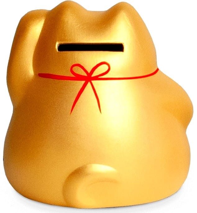 Skarbonka Figurka Japoński Złoty Kot Szczęścia Maneki Neko EMRO AZIATICA