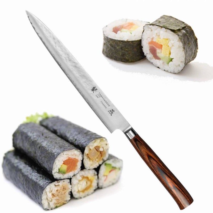 Tamahagane Tsubame Brown Nóż Sashimi 24cm