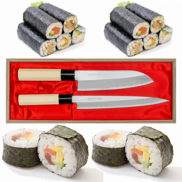 Satake Yoshimitsu Zestaw 2 Noży Santoku 17cm i Yanagi-Sashimi 21cm