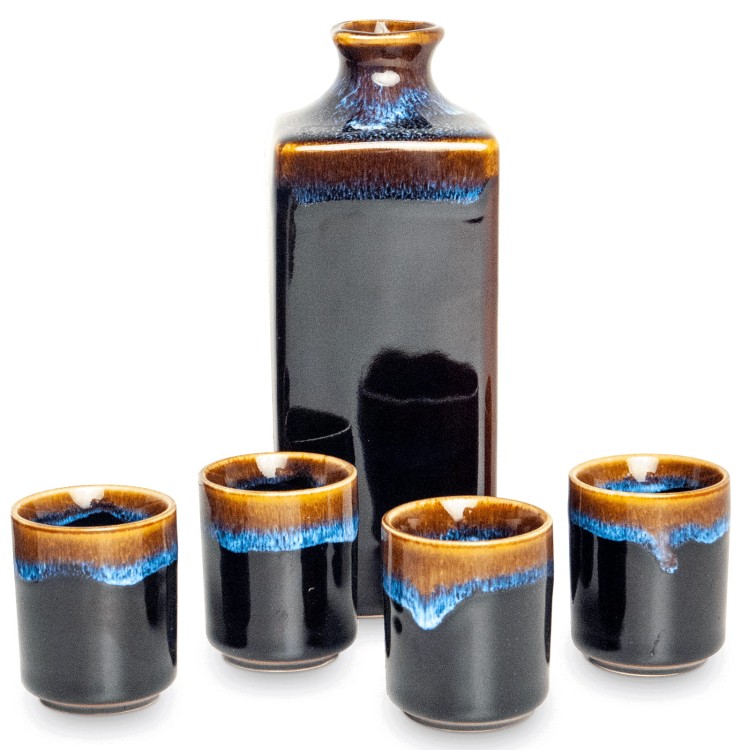 Czarno-Brązowy Zestaw Do Podawania Sake 450ml EDO JAPAN