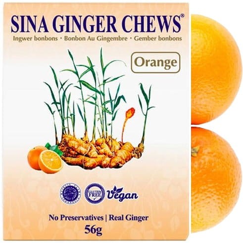 Cukierki Imbirowe Pomarańcza Rozgrzewające 56g SINA