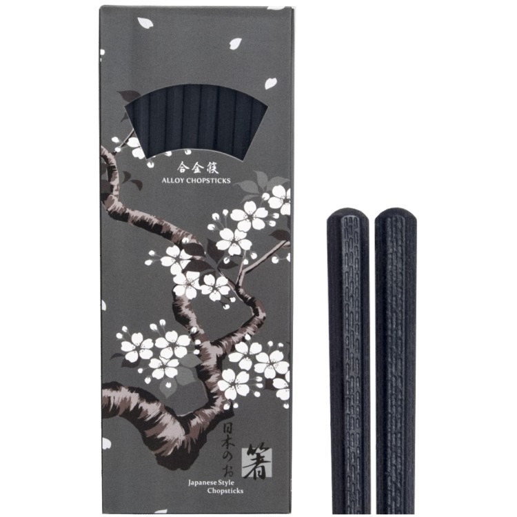 Zestaw Wysokiej Jakości Czarnych Pałeczek w Japońskim Stylu 10 Par 22,5cm EMRO AZIATICA
