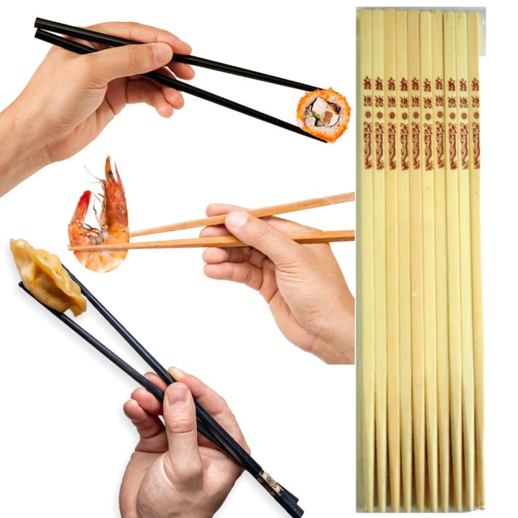 Pałeczki Bambusowe Białe 10 Par SIX FORTUNE