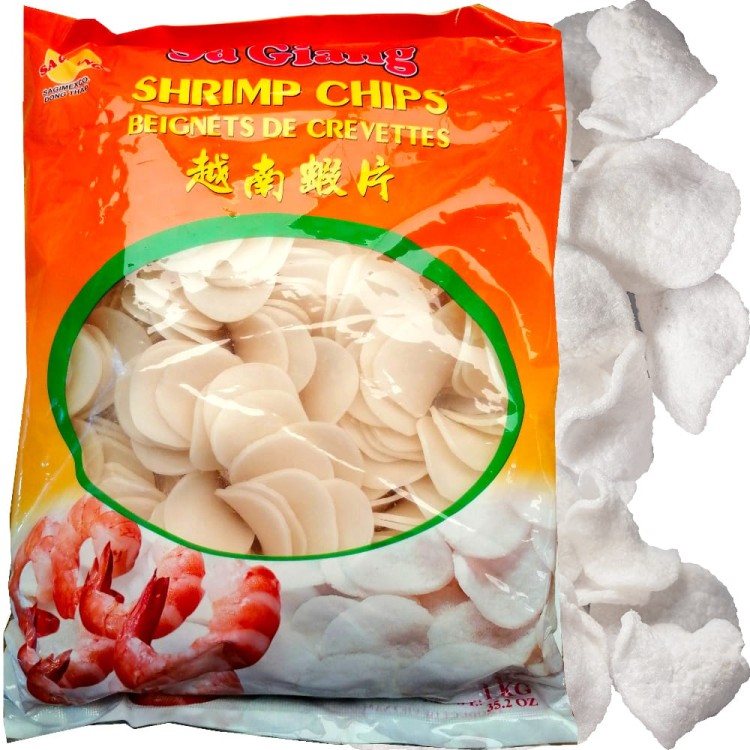 Chipsy Prażynki Shrimp Krewetkowe Do Smażenia 1000g SA GIANG