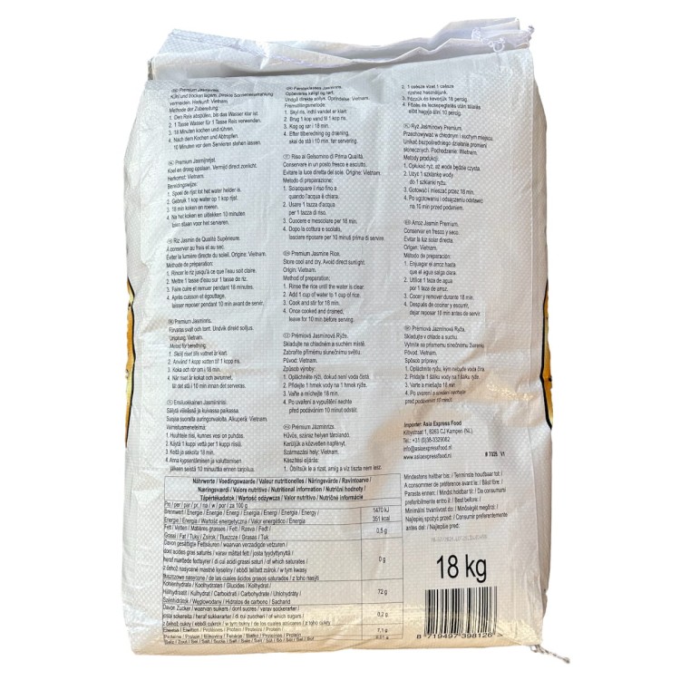Ryż Jaśminowy Duży Worek 18kg ROYAL ORIENT