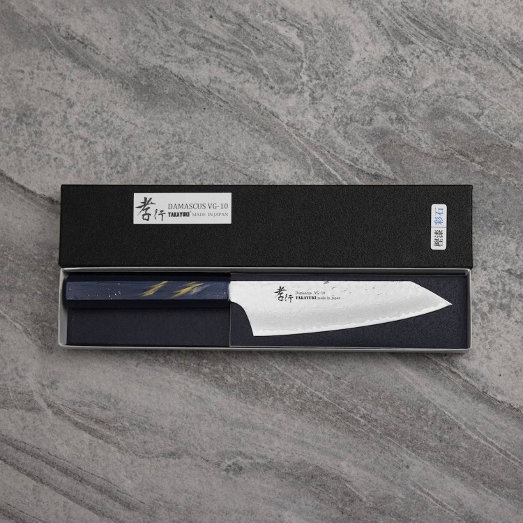 Sakai Takayuki Urushi VG-10 Saiseki Japoński Nóż Kengata 16 cm