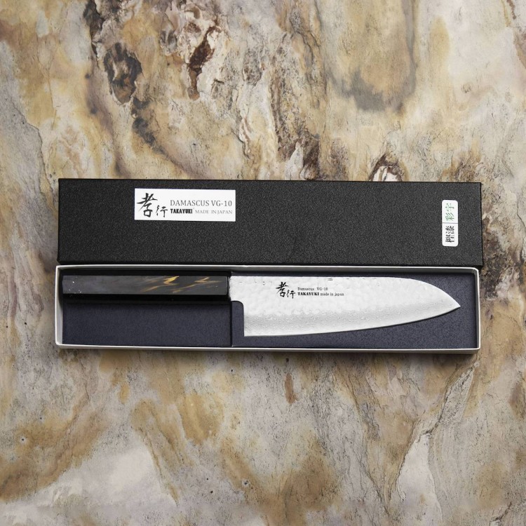 Sakai Takayuki Urushi VG-10 Saiu Japoński Nóż Santoku 17 cm