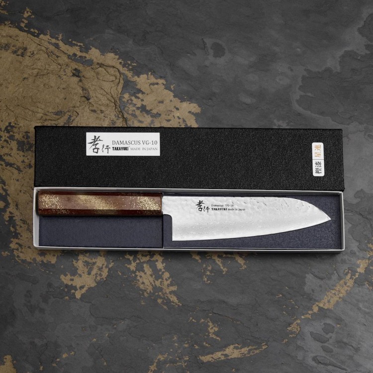 Sakai Takayuki Urushi VG-10 Seiren Japoński Nóż Santoku 17 cm