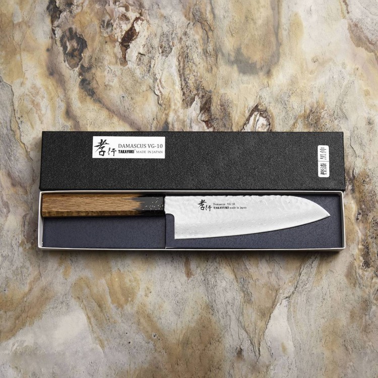 Sakai Takayuki Urushi VG-10 Kokushin Japoński Nóż Santoku 17 cm
