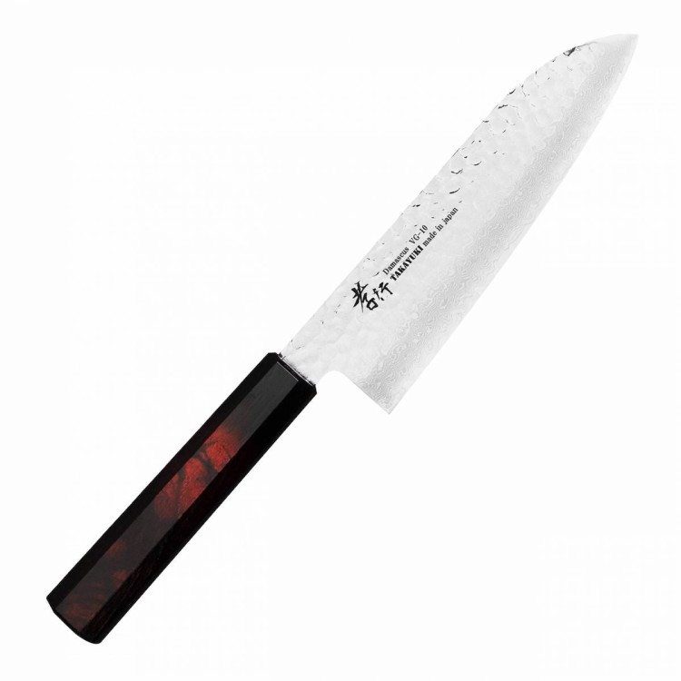 Sakai Takayuki Nanairo VG-10 Wine Japoński Nóż Santoku 17 cm