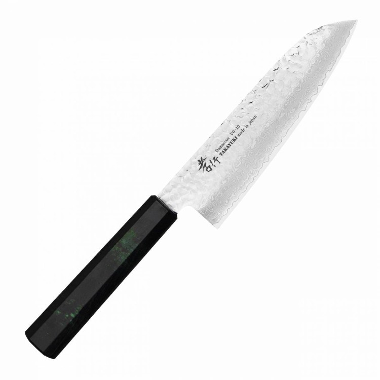 Sakai Takayuki Nanairo VG-10 Green Japoński Nóż Santoku 17 cm