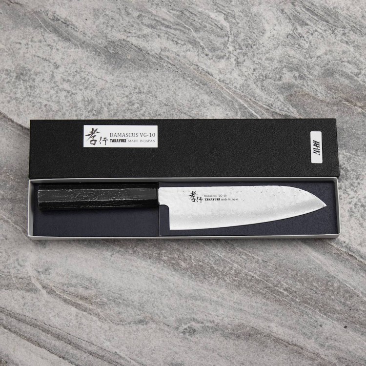 Sakai Takayuki Nanairo VG-10 Ebony Japoński Nóż Santoku 17 cm