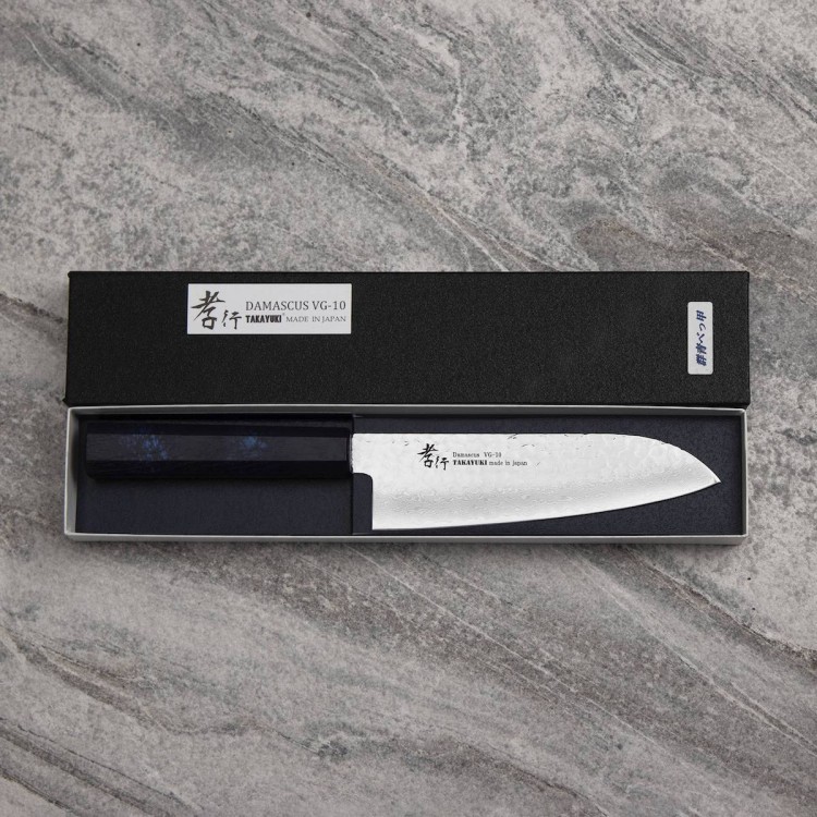 Sakai Takayuki Nanairo VG-10 Blue Japoński Nóż Santoku 17 cm
