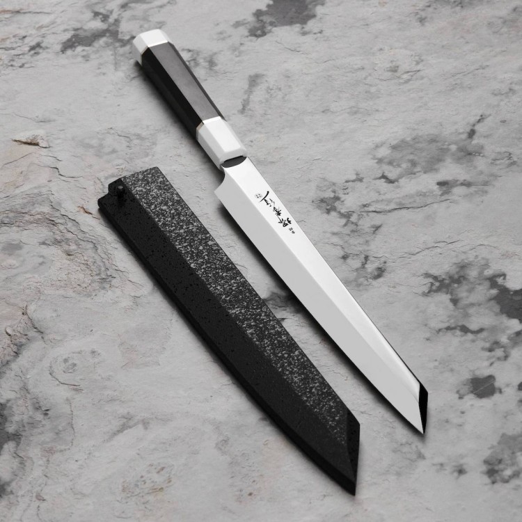 Sakai Takayuki Ginryu Honyaki SW Japoński Nóż Kengata Yanagiba 27 cm