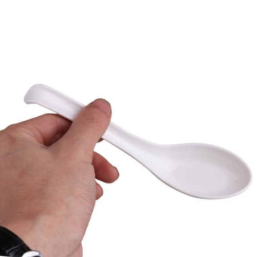 Orientalna Łyżka Porcelanowa Do Zupy Udon Soba Ramen Biała 12,5cm EMRO AZIATICA
