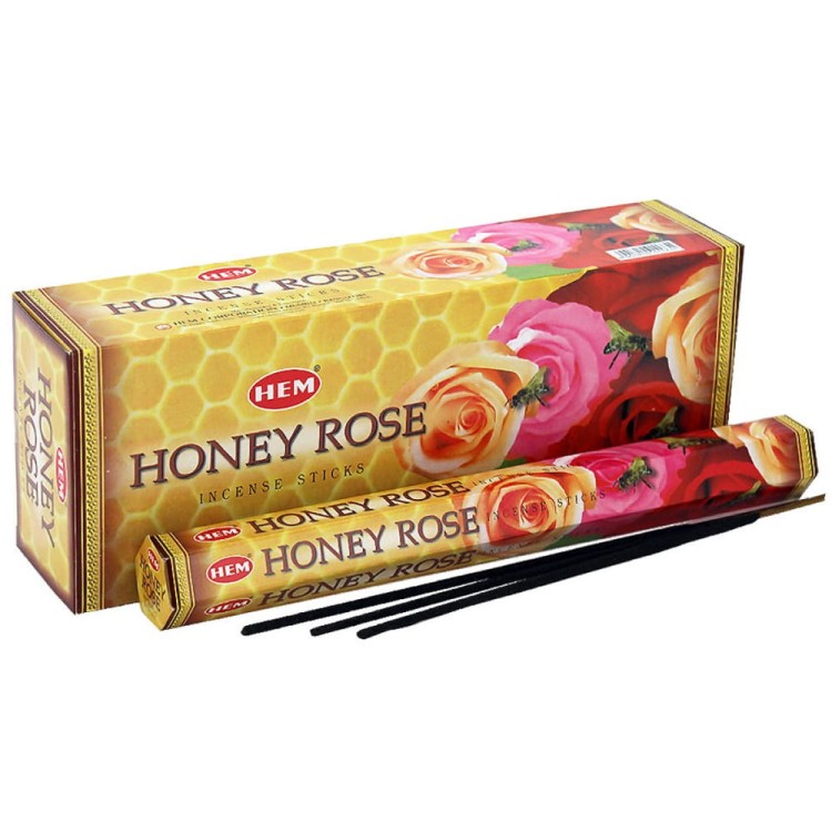 Indyjskie Kadzidełka Miodowe Róże Honey Rose 20 Sztuk HEM