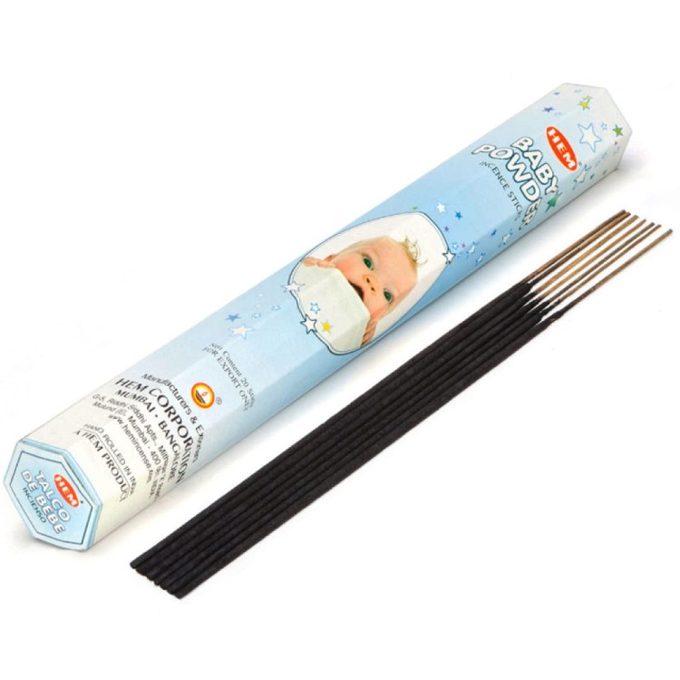 Indyjskie Kadzidełka Puder Dla Dzieci Baby Powder 20 Sztuk HEM