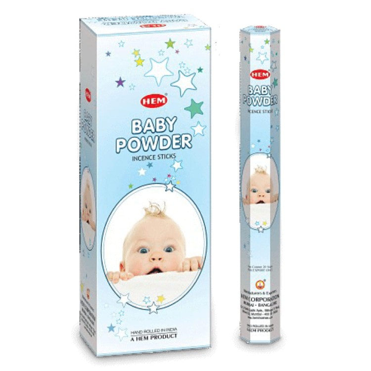 Indyjskie Kadzidełka Puder Dla Dzieci Baby Powder 20 Sztuk HEM