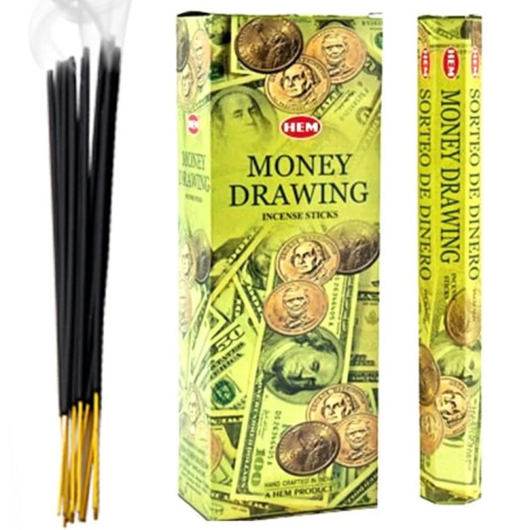 Indyjskie Kadzidełka Przyciąganie Pieniędzy Money Drawing 20 Sztuk HEM