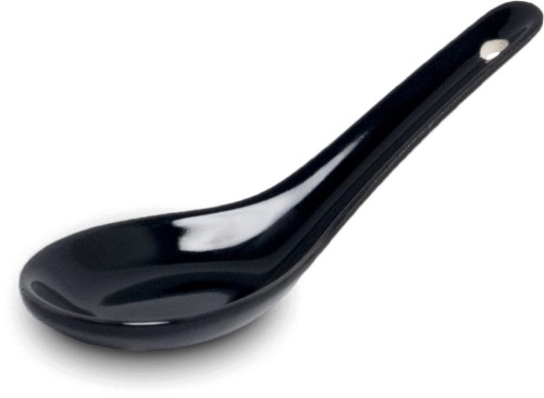 Orientalna Łyżka Porcelanowa Do Zupy Czarna 12,5cm EMRO AZIATICA