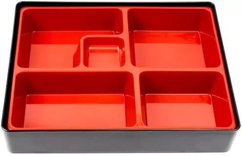 Bento Box Japońskie Pudełko Na Potrawy Czarno Czerwone EMRO AZIATICA