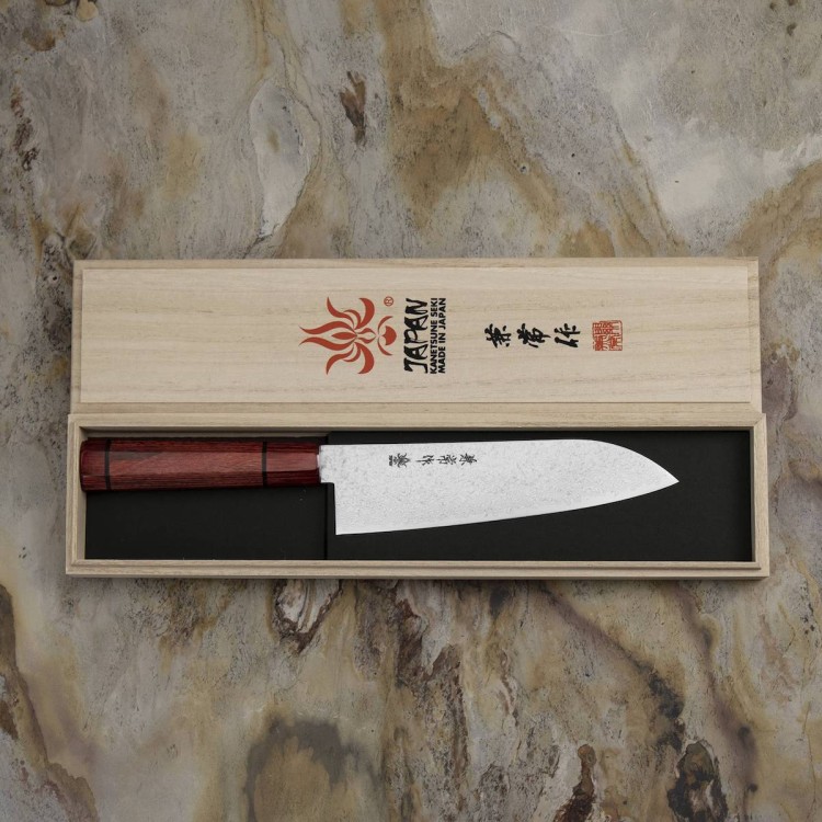 Kanetsune Minamo-Kaze Japoński Nóż Santoku 18 cm